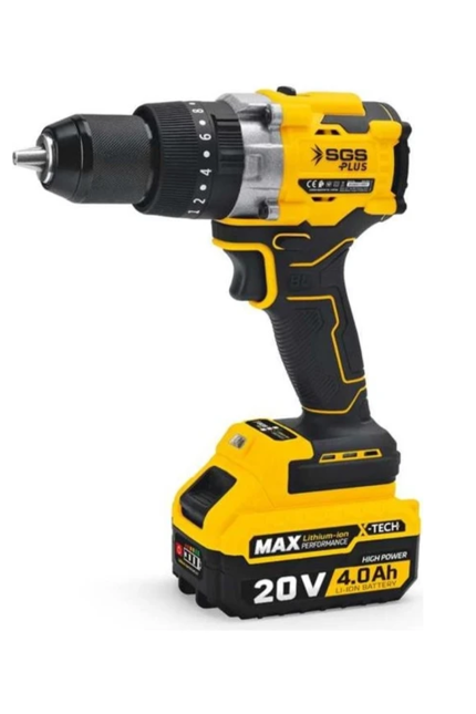 SGS DARBELİ MATKAP SETİ 20 VOLT 130 NM TORK 2*4.0AH (KÖMÜRSÜZ MOTOR)