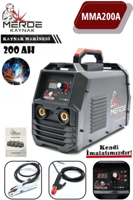 Merde Kaynak MMA200A 200 AH Dijital Göstergeli İnverter Çanta Kaynak Makinesi