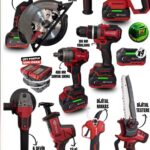 RETOOLS RKL-9161 8’li Şarjlı Set – Tilki Kuyruğu, Daire Testere, Dal Budama Makası ve Testeresi